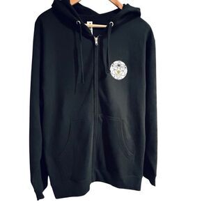 Tool Merkin Vineyards Black Zip-Up Hoodie Heavyweight Oversized Logo M